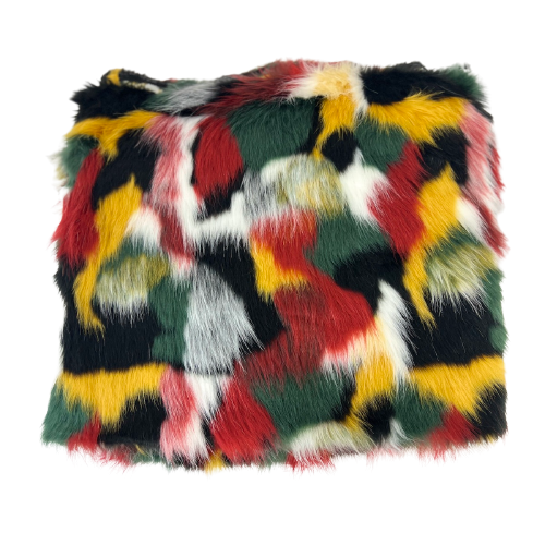 Multicolor Patchwork Faux Fur Fabric - Prismatic Fiber Arts