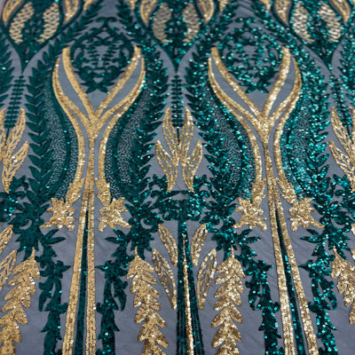 Alina Damask Stretch Sequins Fabric - Prismatic Fiber Arts