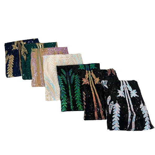 Alina Damask Stretch Sequins Fabric