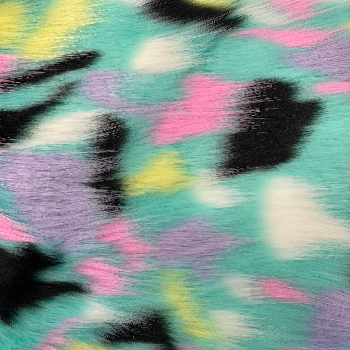 Pastel Rainbow Patchwork Faux Fur Fabric - Prismatic Fiber Arts
