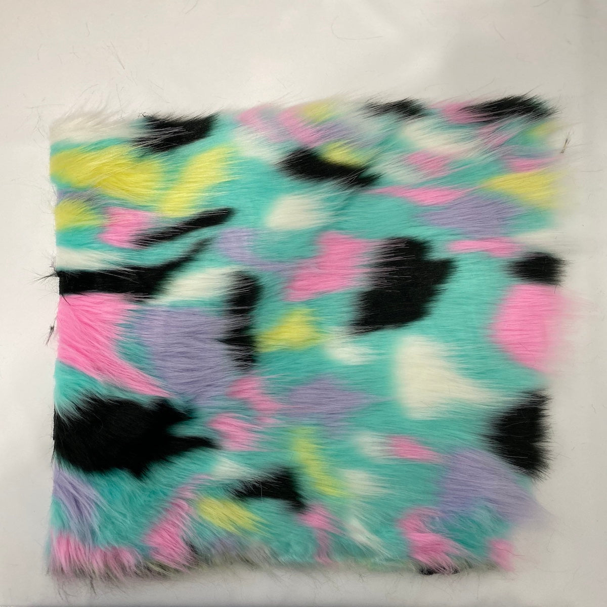 Pastel Rainbow Patchwork Faux Fur Fabric - Prismatic Fiber Arts