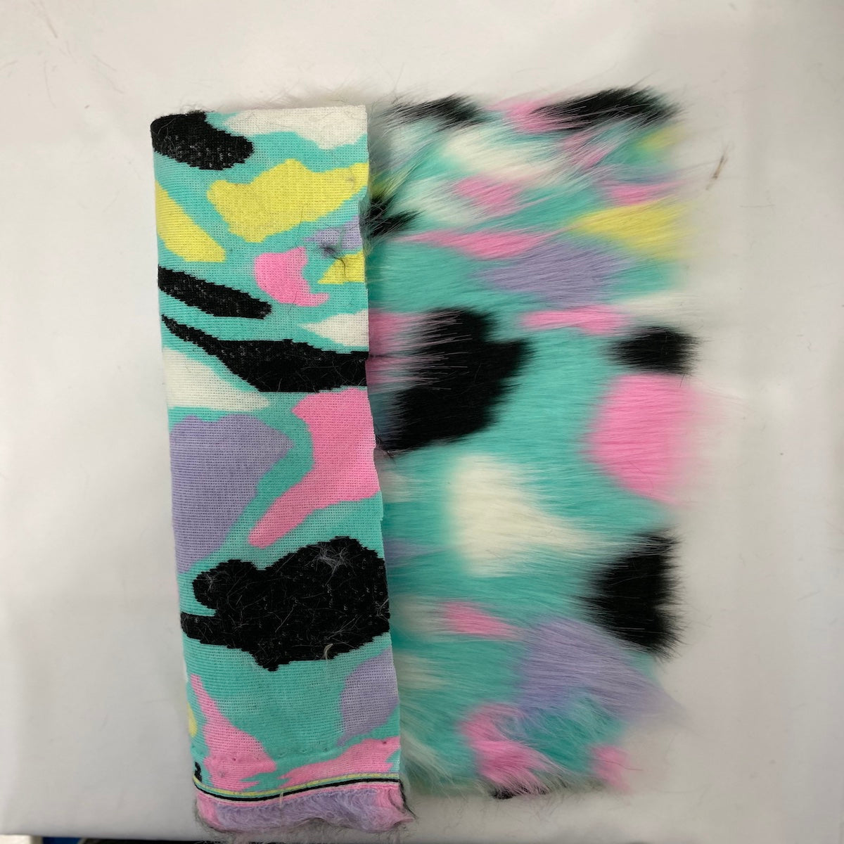 Pastel Rainbow Patchwork Faux Fur Fabric - Prismatic Fiber Arts