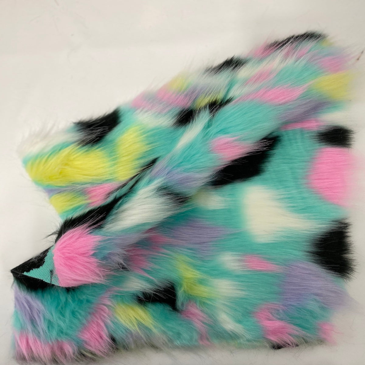 Pastel Rainbow Patchwork Faux Fur Fabric - Prismatic Fiber Arts