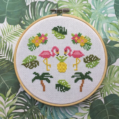 Tropical Counted Cross Stitch DIY KIT Intermediate - Prismatic Fiber Arts