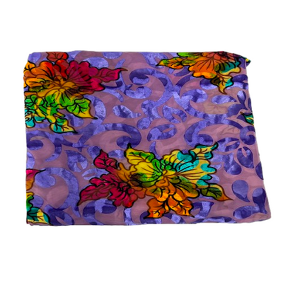 Bombay Multicolor Floral Burnout Stretch Velvet Fabric - Prismatic Fiber Arts