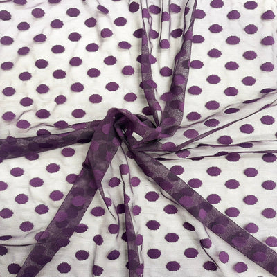 Flocked Polka Dot Mesh Fabric - Prismatic Fiber Arts