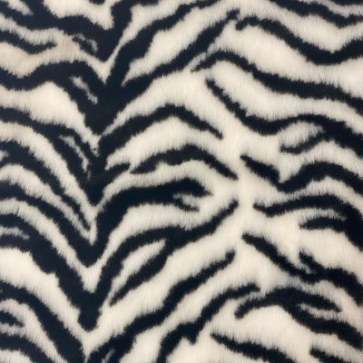 White Black Tiger Luxe Plush Faux Fur Fabric - Prismatic Fiber Arts