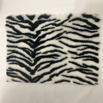 White Black Tiger Luxe Plush Faux Fur Fabric - Prismatic Fiber Arts