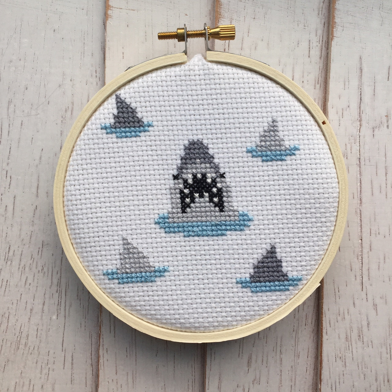 Shark Counted Cross Stitch DIY KIT - Prismatic Fiber Arts