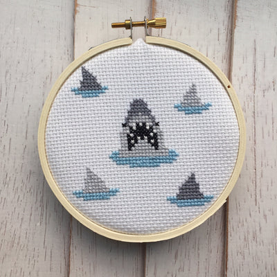 Shark Counted Cross Stitch DIY KIT - Prismatic Fiber Arts
