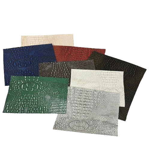 Mugger Two Tone Gator Faux Leather Vinyl Fabric - Prismatic Fiber Arts