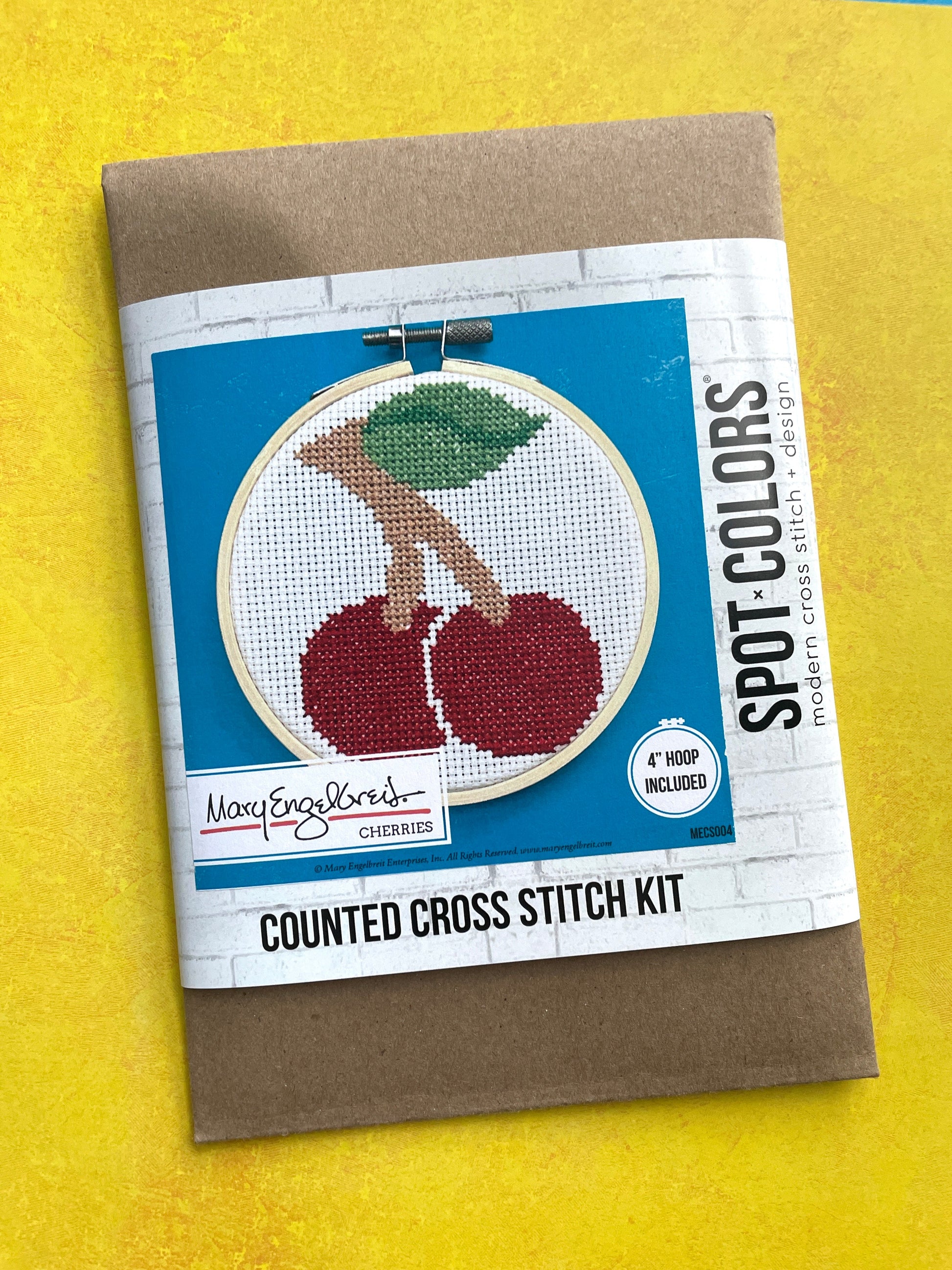 Cherries by Mary Engelbreit Counted Cross Stitch DIY KIT - Prismatic Fiber Arts