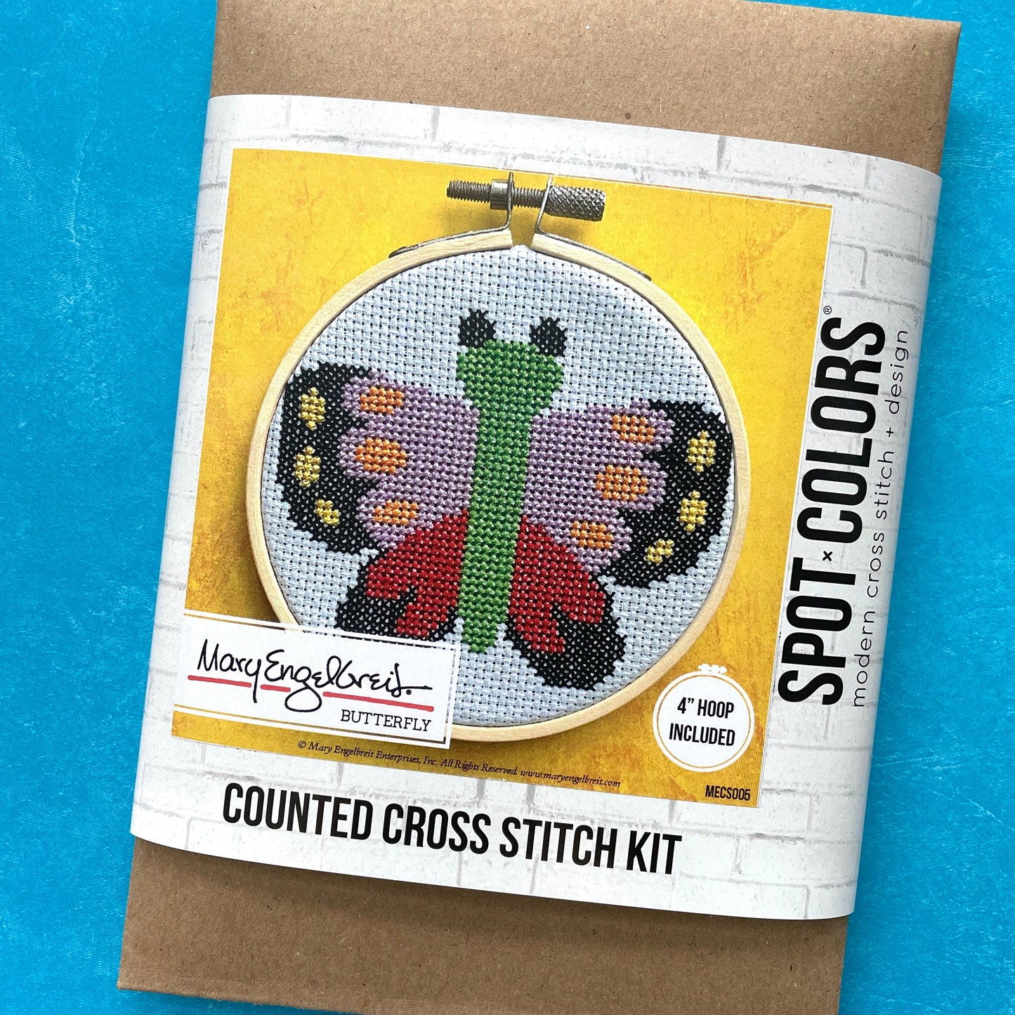 Butterfly by Mary Engelbreit Counted Cross Stitch DIY KIT - Prismatic Fiber Arts