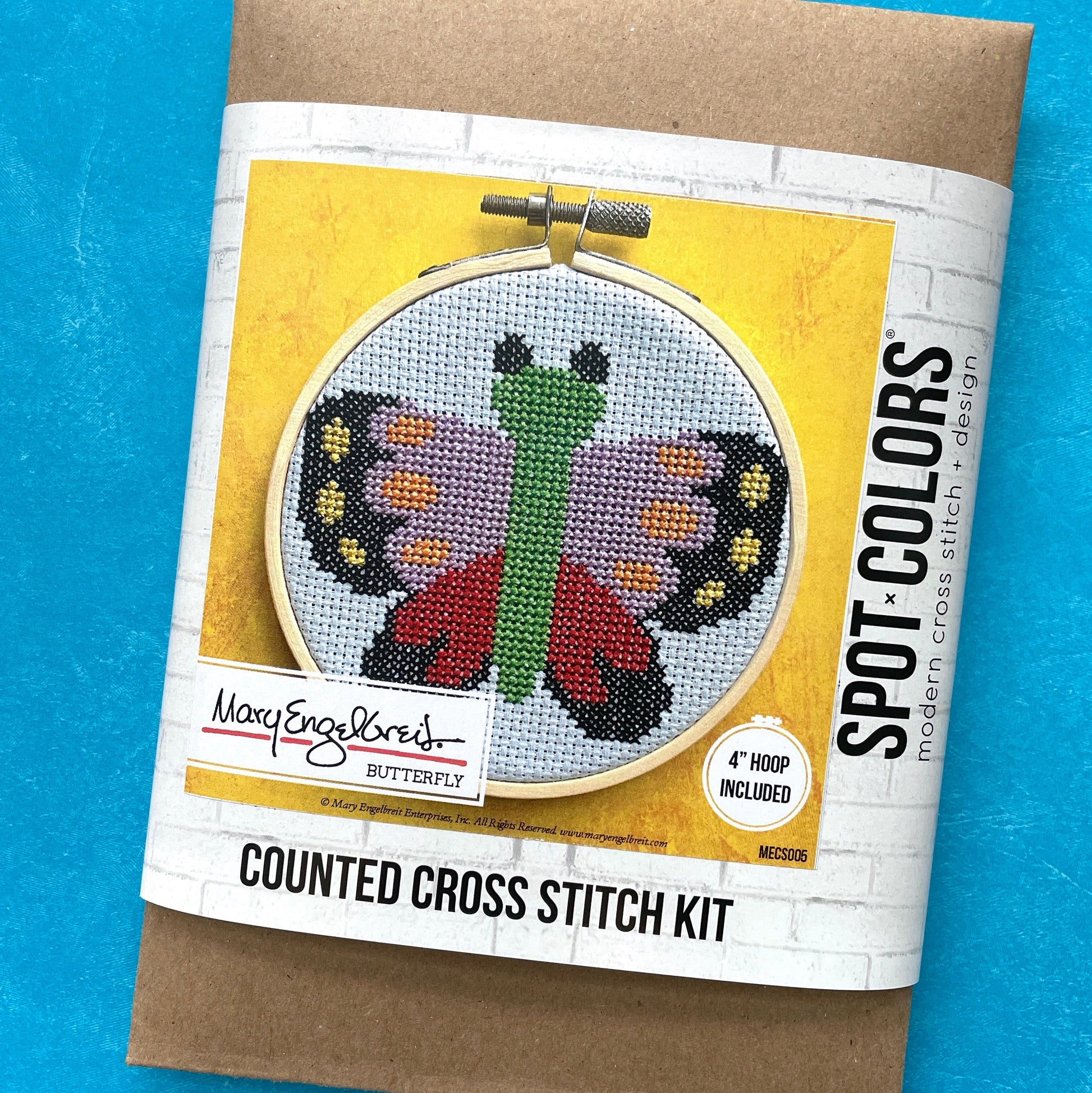 Butterfly by Mary Engelbreit Counted Cross Stitch DIY KIT - Prismatic Fiber Arts