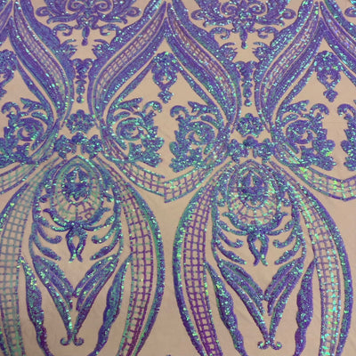 Catina Damask Stretch Sequins Fabric - Prismatic Fiber Arts