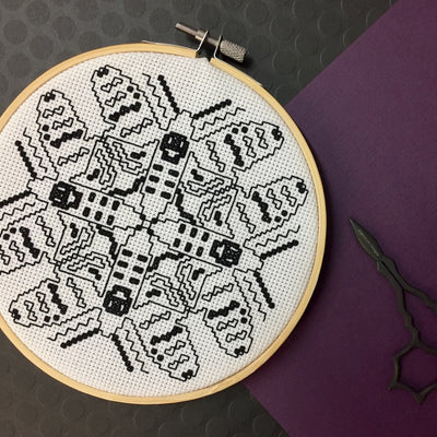Blackwork Moth Counted Cross Stitch DIY KIT - Prismatic Fiber Arts