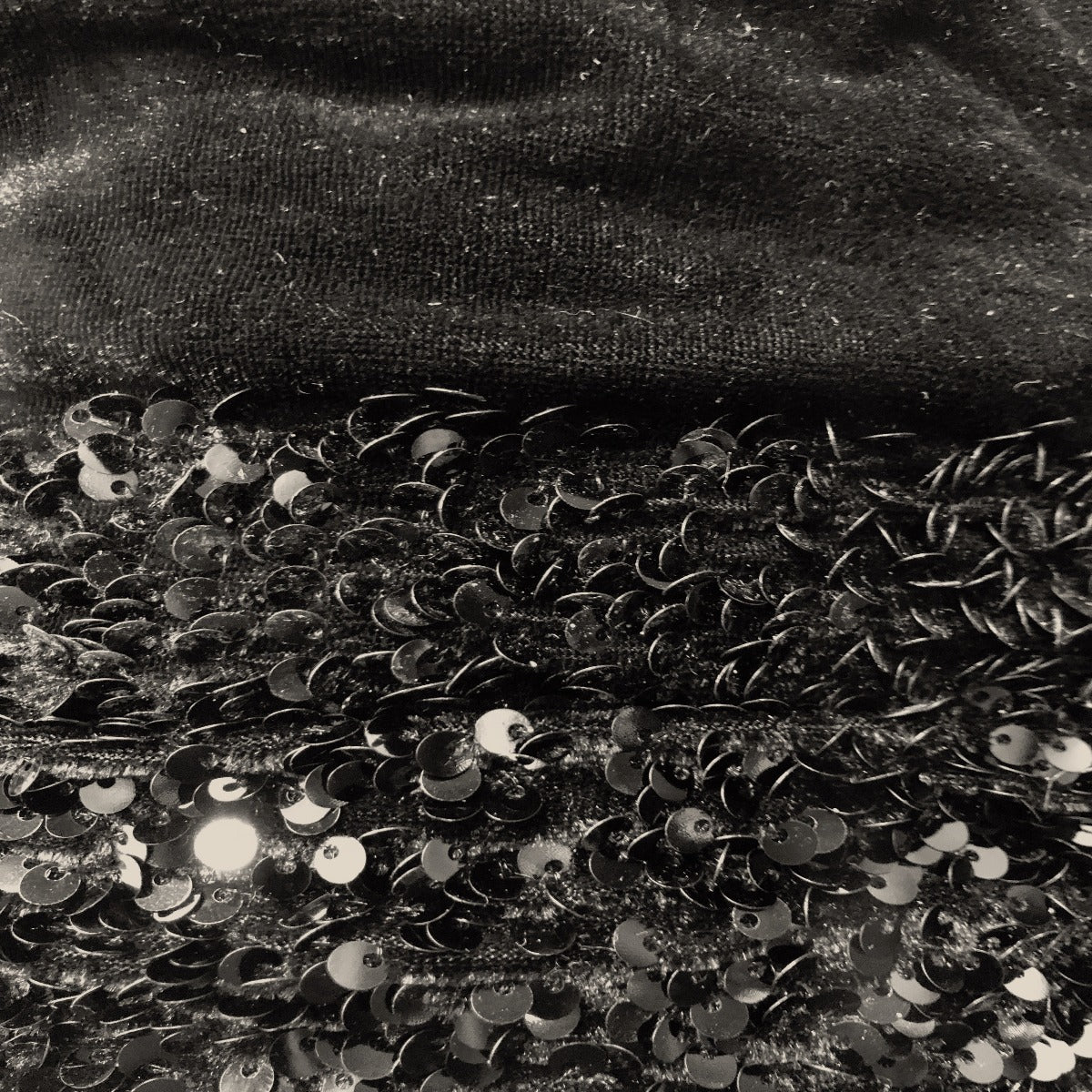 Sequins Embroidered Stretch Velvet Rodeo Fabric - Prismatic Fiber Arts