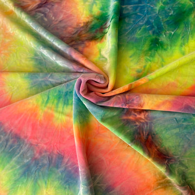 Tie Dye Stretch Velvet Fabric - Prismatic Fiber Arts