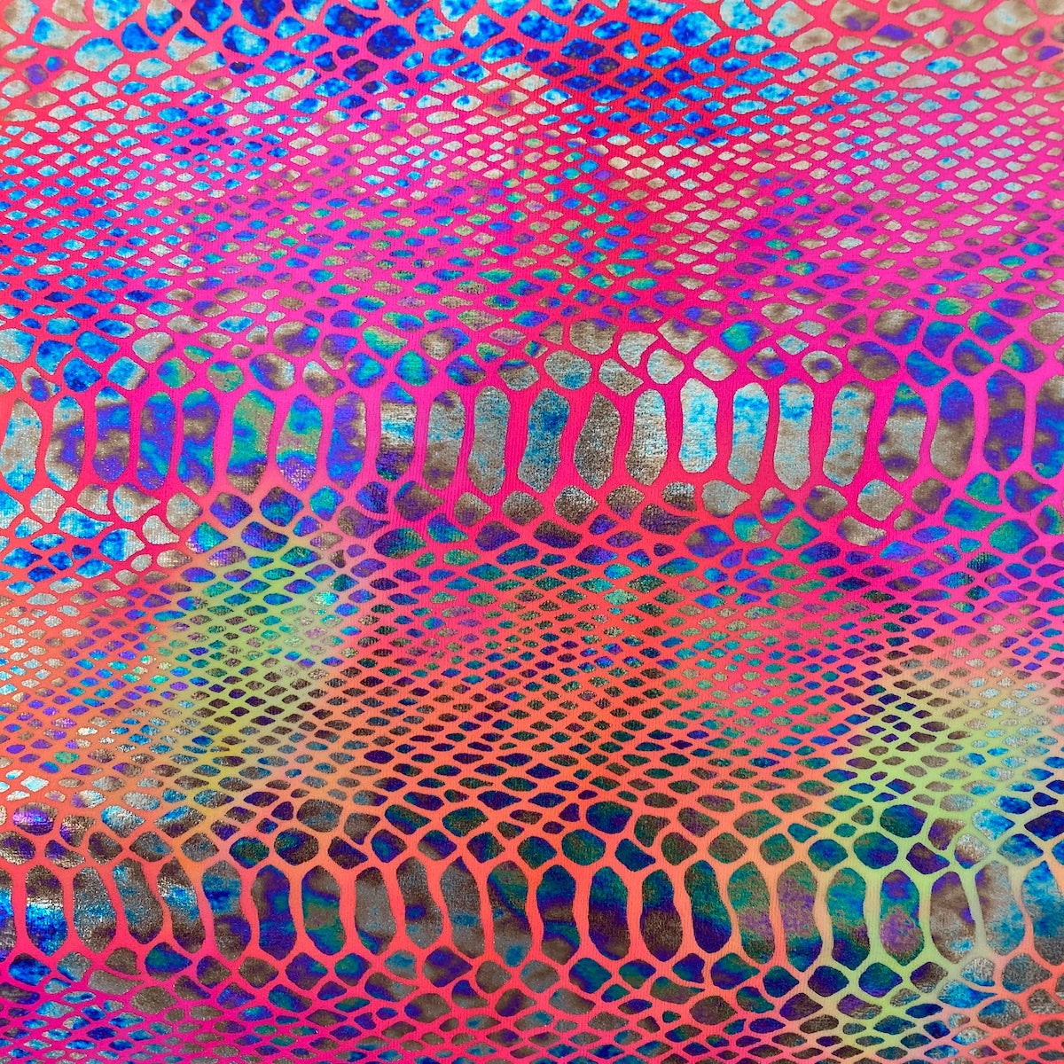 Holographic Tie Dye Taipan Snake Skin Nylon Spandex Fabric - Prismatic Fiber Arts