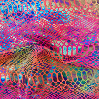 Holographic Tie Dye Taipan Snake Skin Nylon Spandex Fabric - Prismatic Fiber Arts