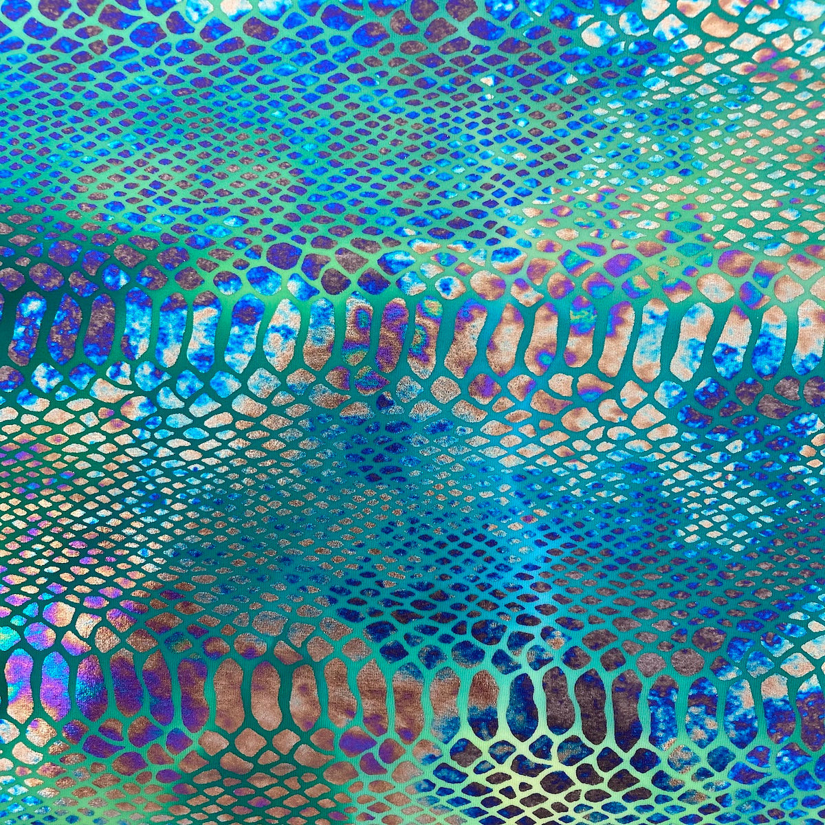 Holographic Tie Dye Taipan Snake Skin Nylon Spandex Fabric - Prismatic Fiber Arts
