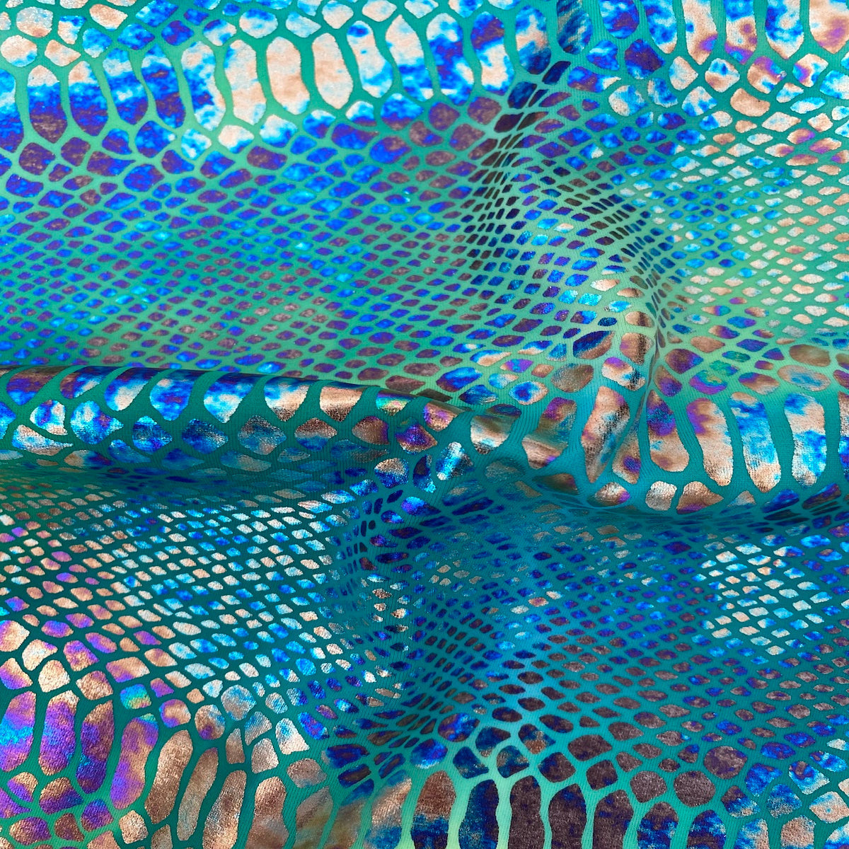 Holographic Tie Dye Taipan Snake Skin Nylon Spandex Fabric - Prismatic Fiber Arts