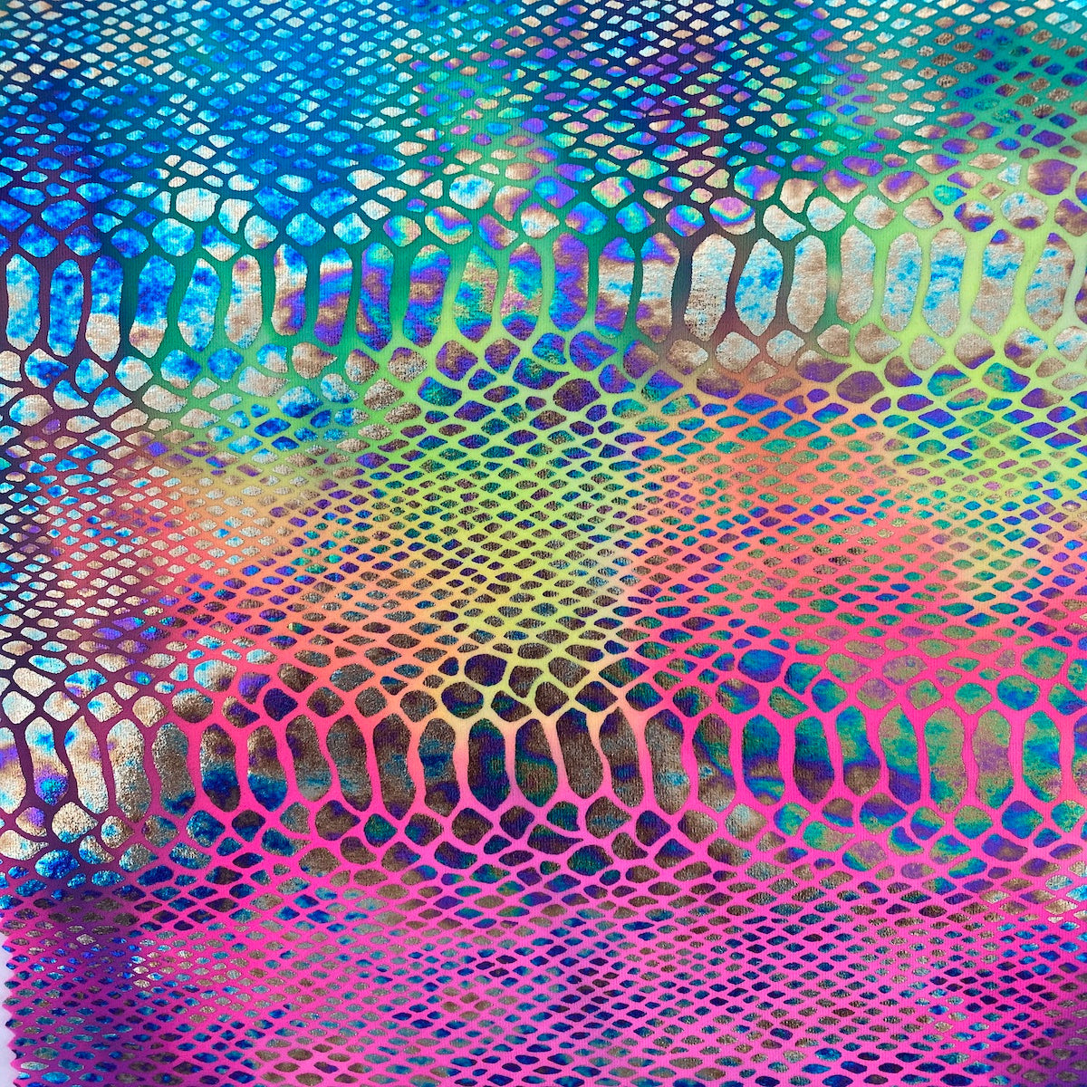 Holographic Tie Dye Taipan Snake Skin Nylon Spandex Fabric - Prismatic Fiber Arts
