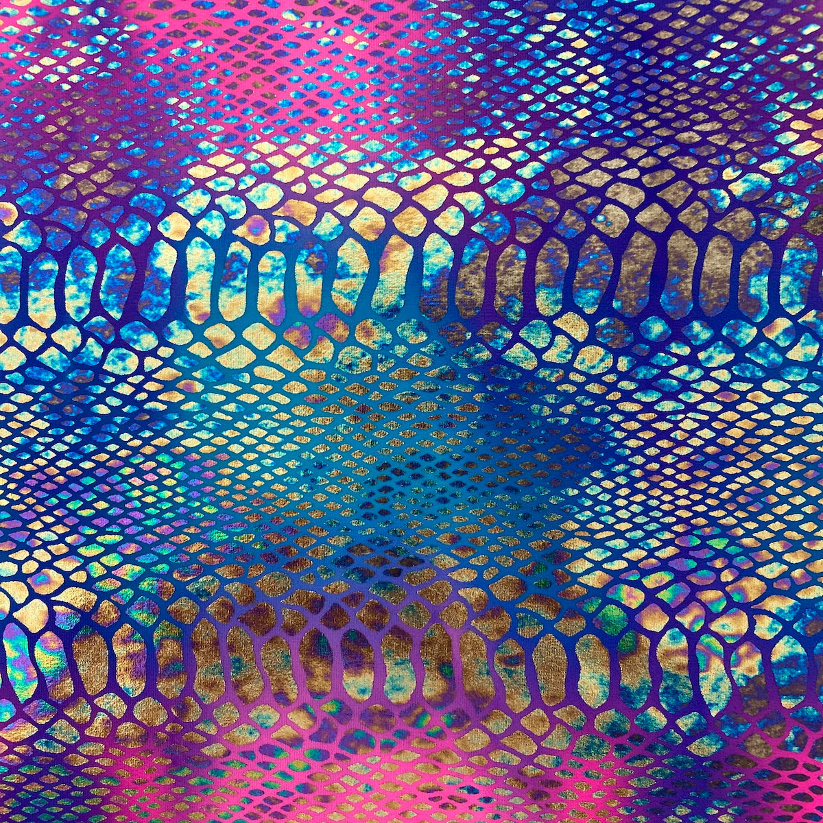 Holographic Tie Dye Taipan Snake Skin Nylon Spandex Fabric - Prismatic Fiber Arts