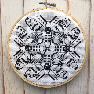 Blackwork Moth Counted Cross Stitch DIY KIT - Prismatic Fiber Arts