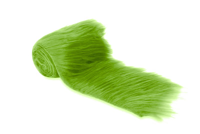 FabricLA Mohair Shaggy Faux Fur Fabric - Pre Cut Strips | Trim Ribbon | DIY Craft, Hobby, Costume, Decoration - Apple Green - Prismatic Fiber Arts