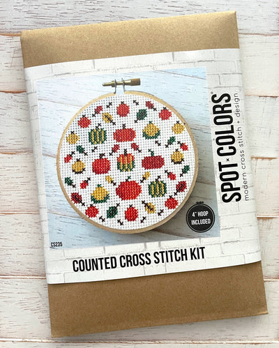 Pumpkin Fest Counted Cross Stitch DIY KIT - Prismatic Fiber Arts