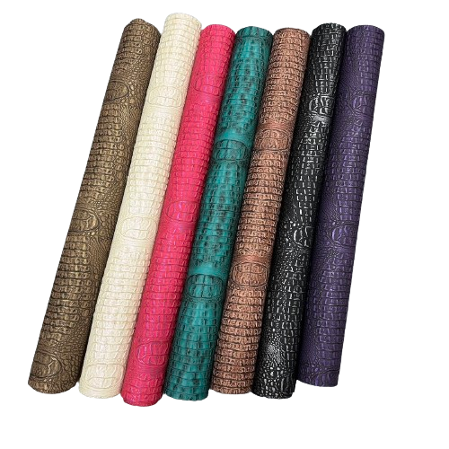 Mugger Two Tone Gator Faux Leather Vinyl Fabric - Prismatic Fiber Arts