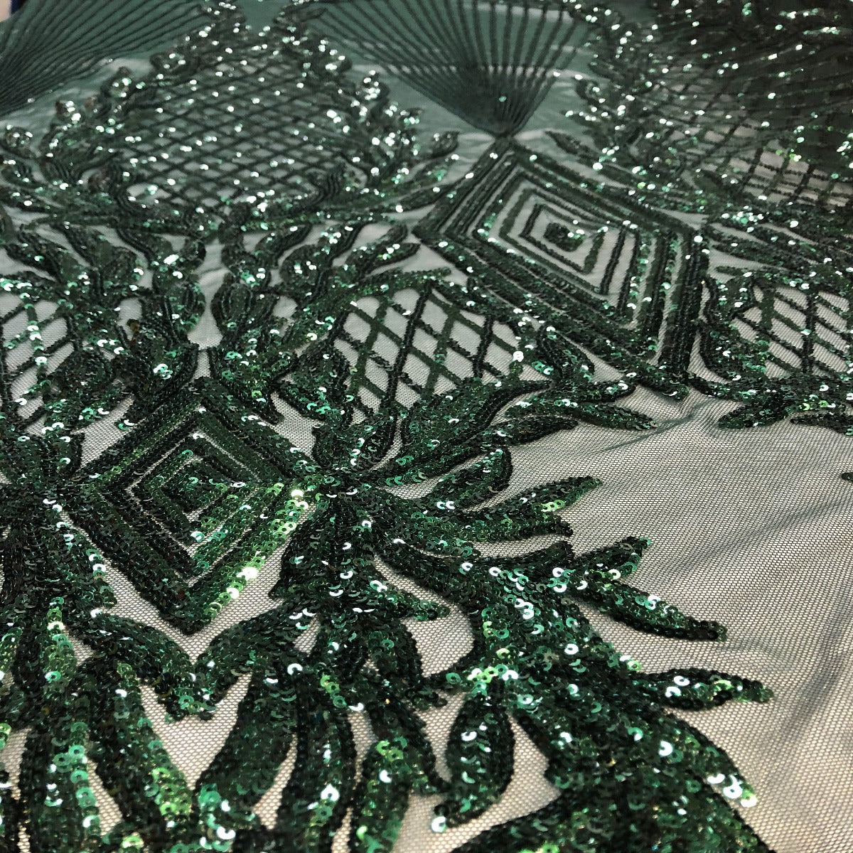Alpica Geometric Stretch Sequins Fabric - Prismatic Fiber Arts