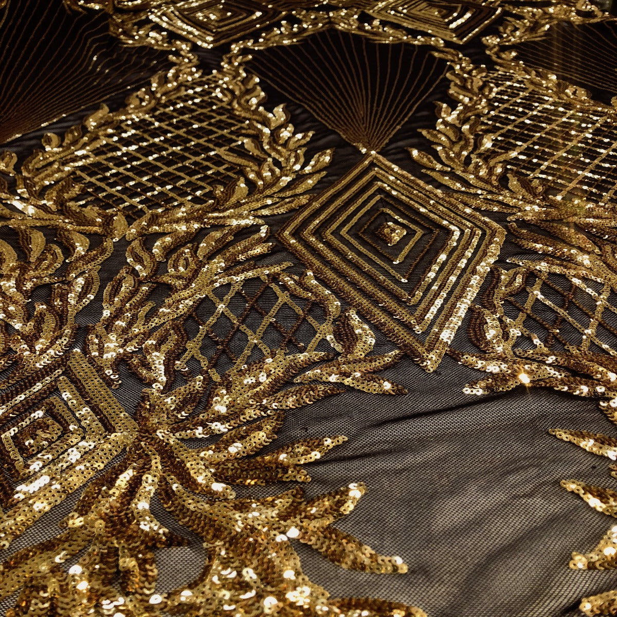Alpica Geometric Stretch Sequins Fabric - Prismatic Fiber Arts