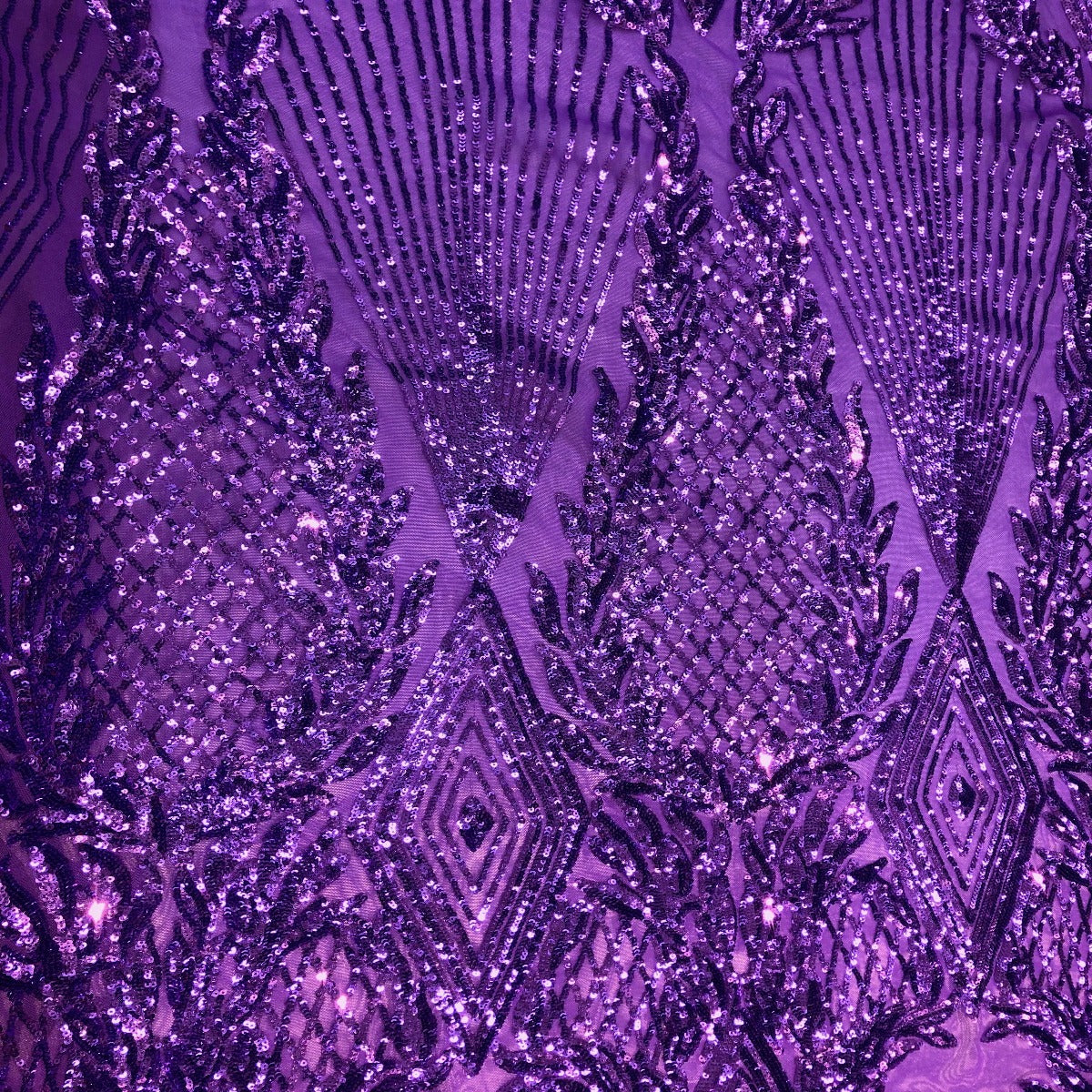 Alpica Geometric Stretch Sequins Fabric - Prismatic Fiber Arts