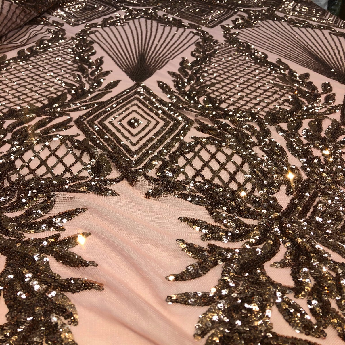 Alpica Geometric Stretch Sequins Fabric - Prismatic Fiber Arts