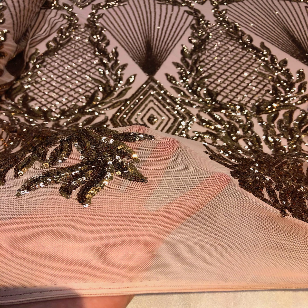 Alpica Geometric Stretch Sequins Fabric - Prismatic Fiber Arts
