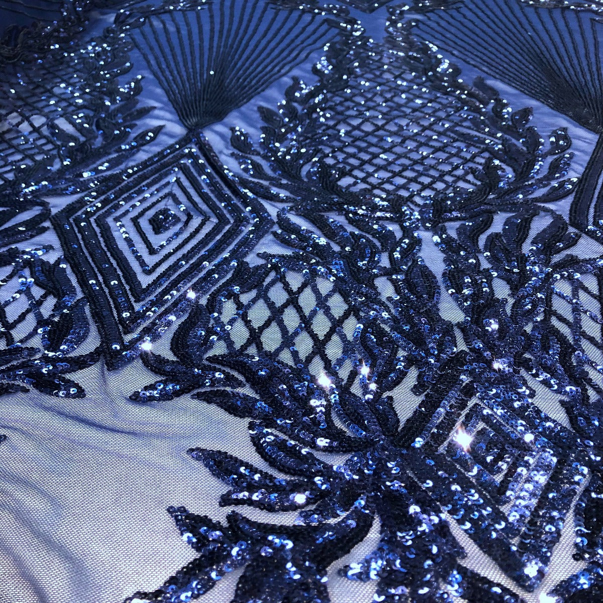 Alpica Geometric Stretch Sequins Fabric - Prismatic Fiber Arts