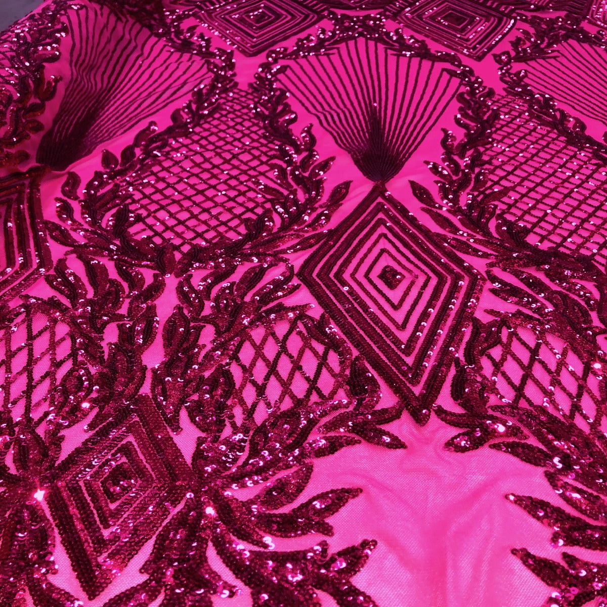 Alpica Geometric Stretch Sequins Fabric - Prismatic Fiber Arts