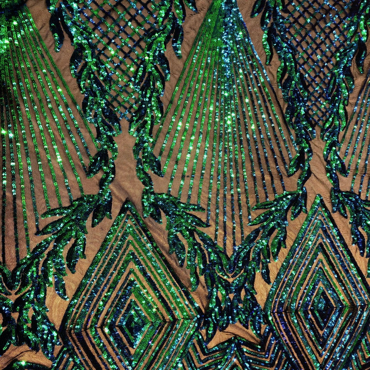 Alpica Geometric Stretch Sequins Fabric - Prismatic Fiber Arts
