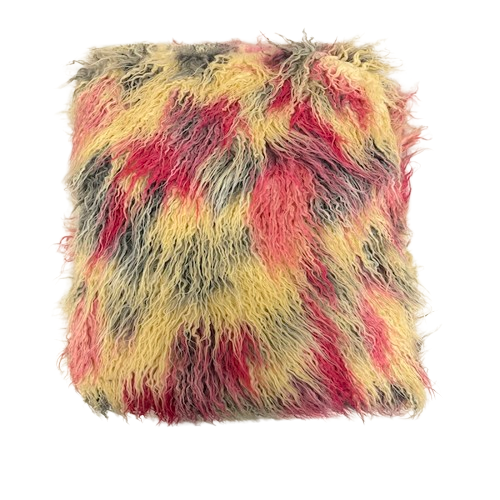 Multicolor Curly Long Pile Faux Fur Fabric - Prismatic Fiber Arts