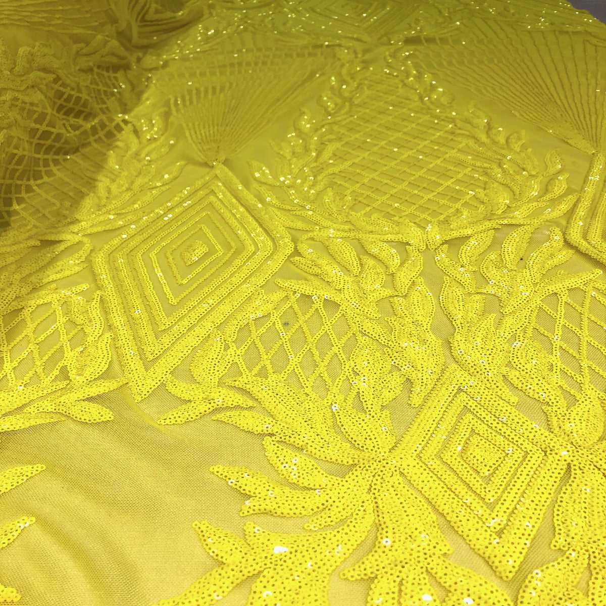 Alpica Geometric Stretch Sequins Fabric - Prismatic Fiber Arts