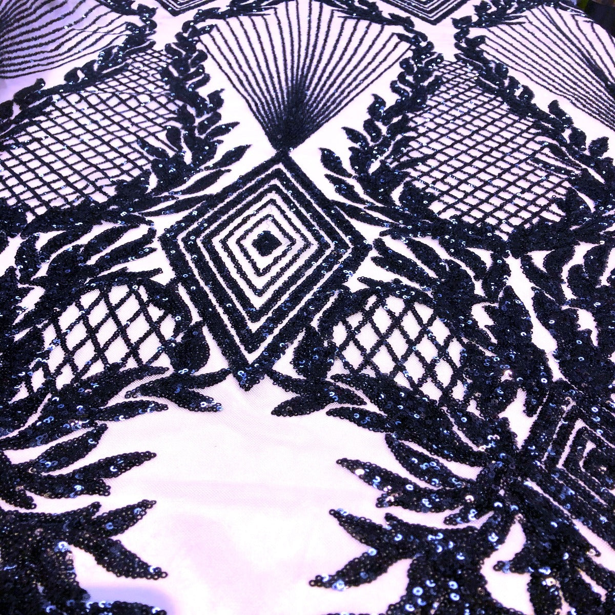 Alpica Geometric Stretch Sequins Fabric - Prismatic Fiber Arts