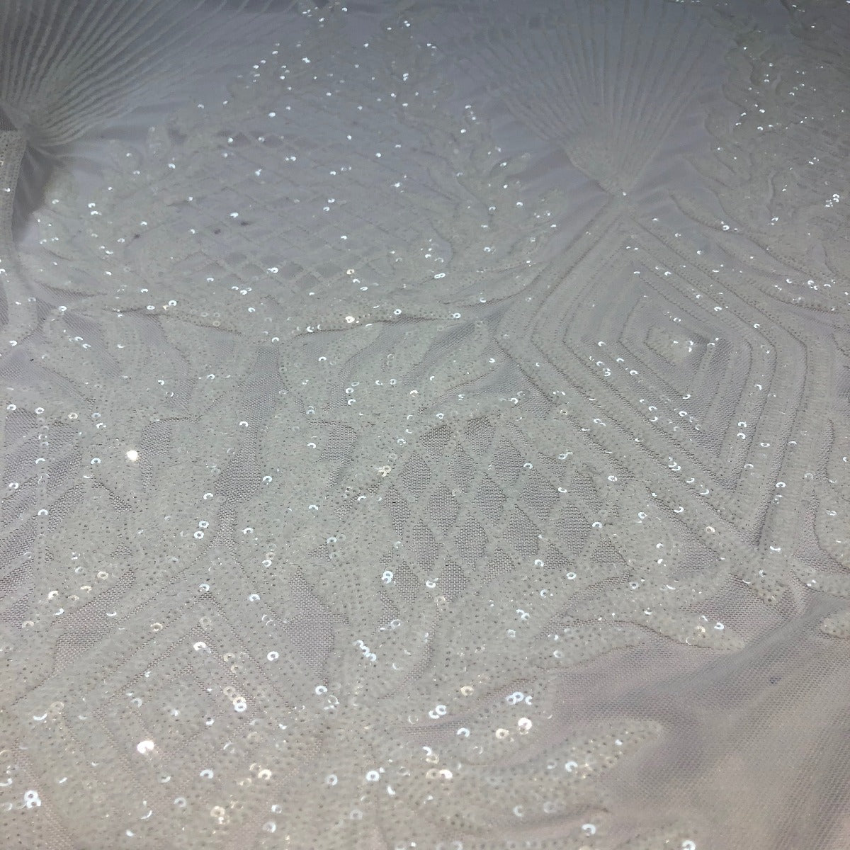 Alpica Geometric Stretch Sequins Fabric - Prismatic Fiber Arts