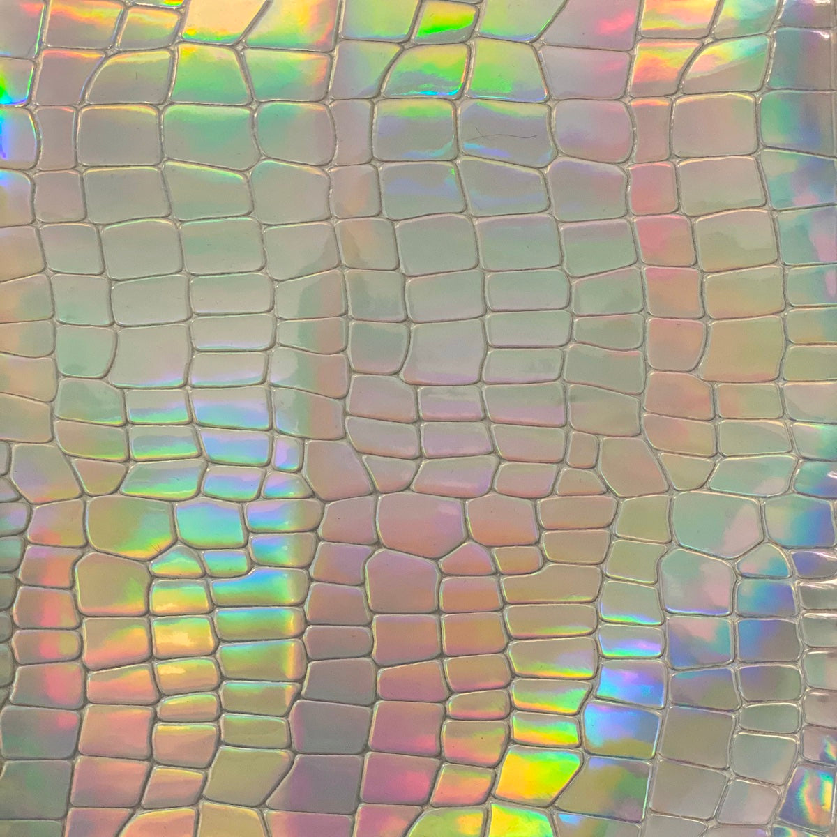 Iridescent Faux Crocodile Vinyl Fabric - Prismatic Fiber Arts