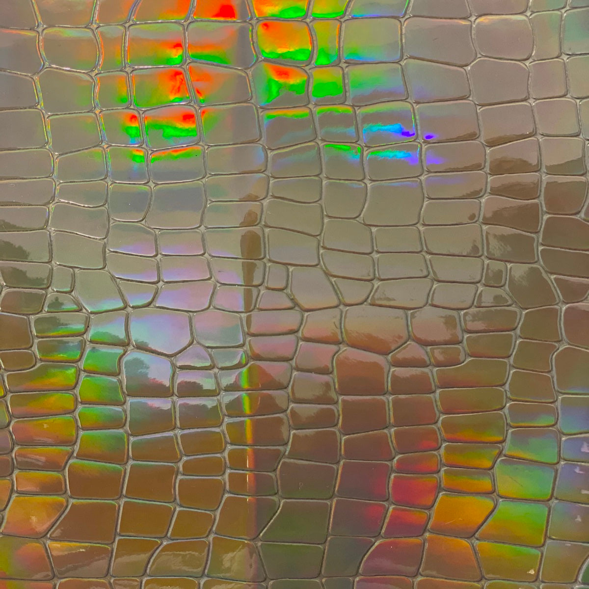 Iridescent Faux Crocodile Vinyl Fabric - Prismatic Fiber Arts