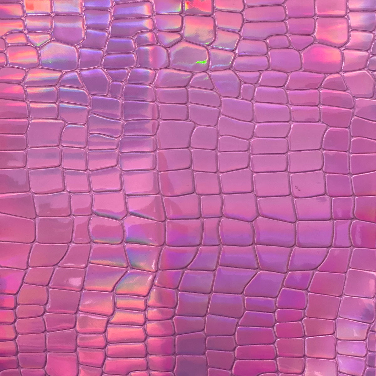 Iridescent Faux Crocodile Vinyl Fabric - Prismatic Fiber Arts