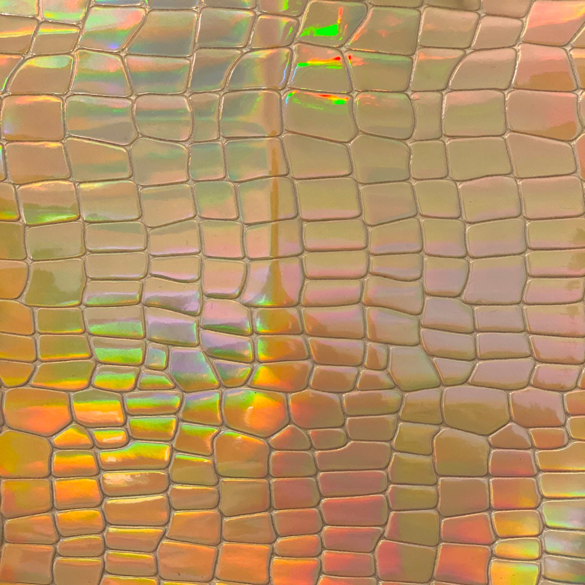 Iridescent Faux Crocodile Vinyl Fabric - Prismatic Fiber Arts