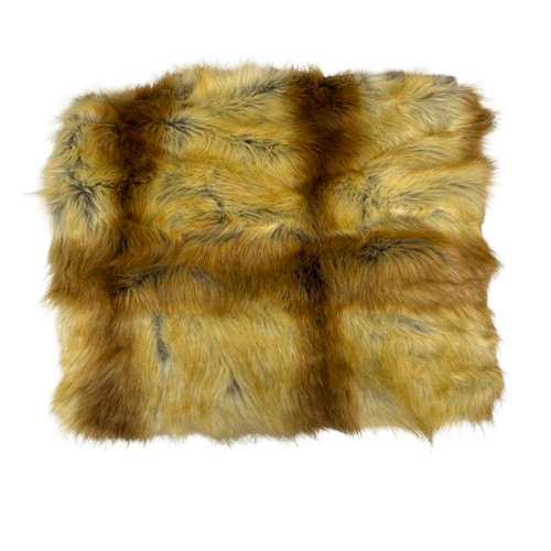 Golden Brown Foxtail Print Multicolor Faux Fur Shag Fabric - Prismatic Fiber Arts