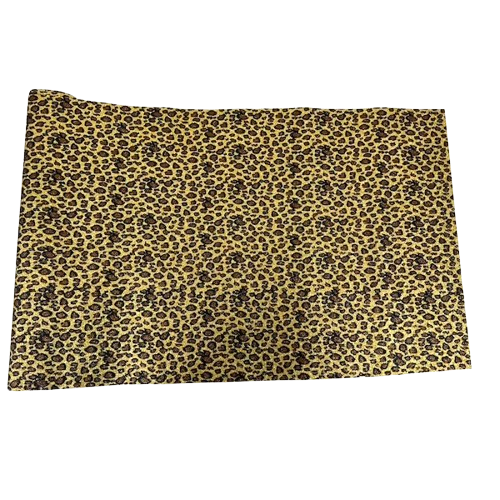 Leopard Print Glitter Canvas Vinyl Fabric - Prismatic Fiber Arts